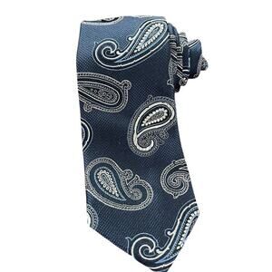 Jos A Bank Heritage Collection Mens 100% Silk Navy Paisley Neck Tie 59" x 3"